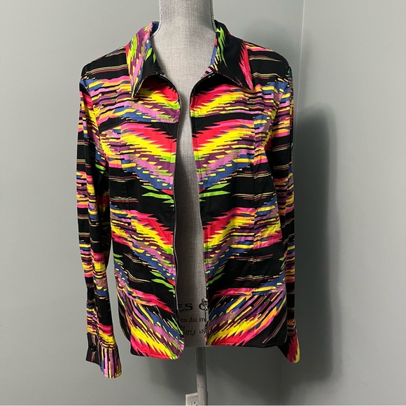 ERIN LONDON multicolored blazer jacket women’s size large long sleeve rainbow - Picture 2 of 10